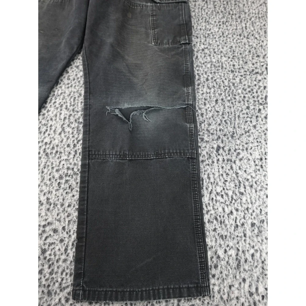 Wrangler RIGGS Workwear Carpenter Pants Mens 36x32 Black Distressed 3W060BL